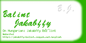 balint jakabffy business card